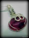 Magenta Dragon Vein Oval Pendant - Image 2