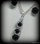 Black Onyx Bead Necklace & Earring Set