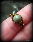 Silver Leaf Jasper / Vintage Bronze Ring - Image 2